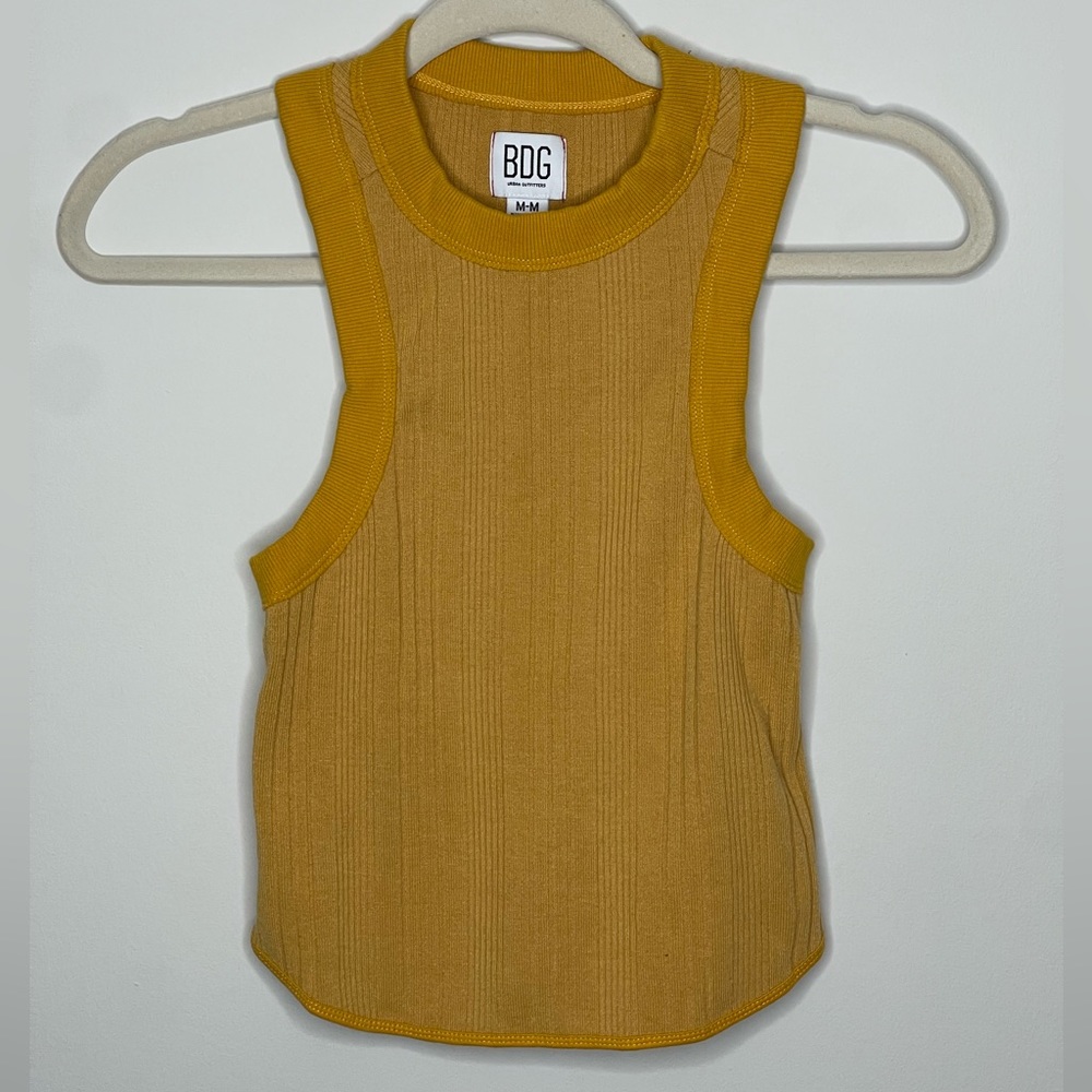 BDG Mustard Yellow Halter Crop Top